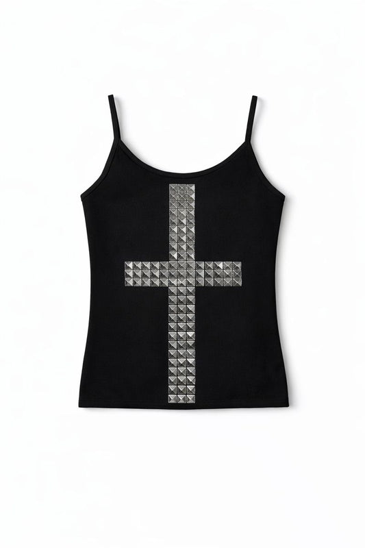Studded Cross Strap Top