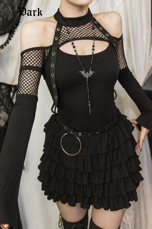 Nightshade Mesh Halter Top – Black