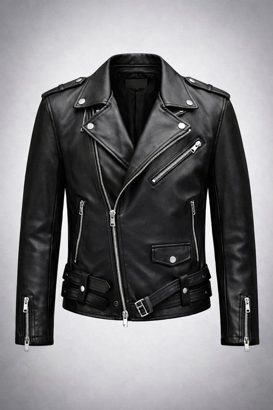 Nightfall Moto Leather Jacket – Black