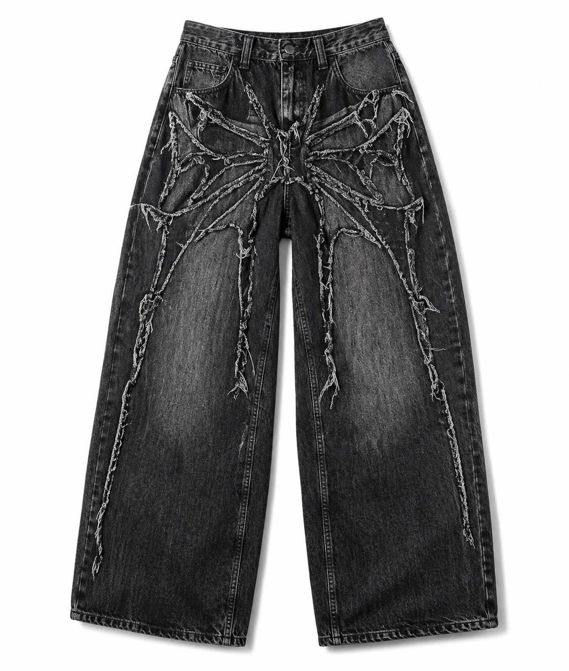 Phantom Web Oversized Denim – Black Grey